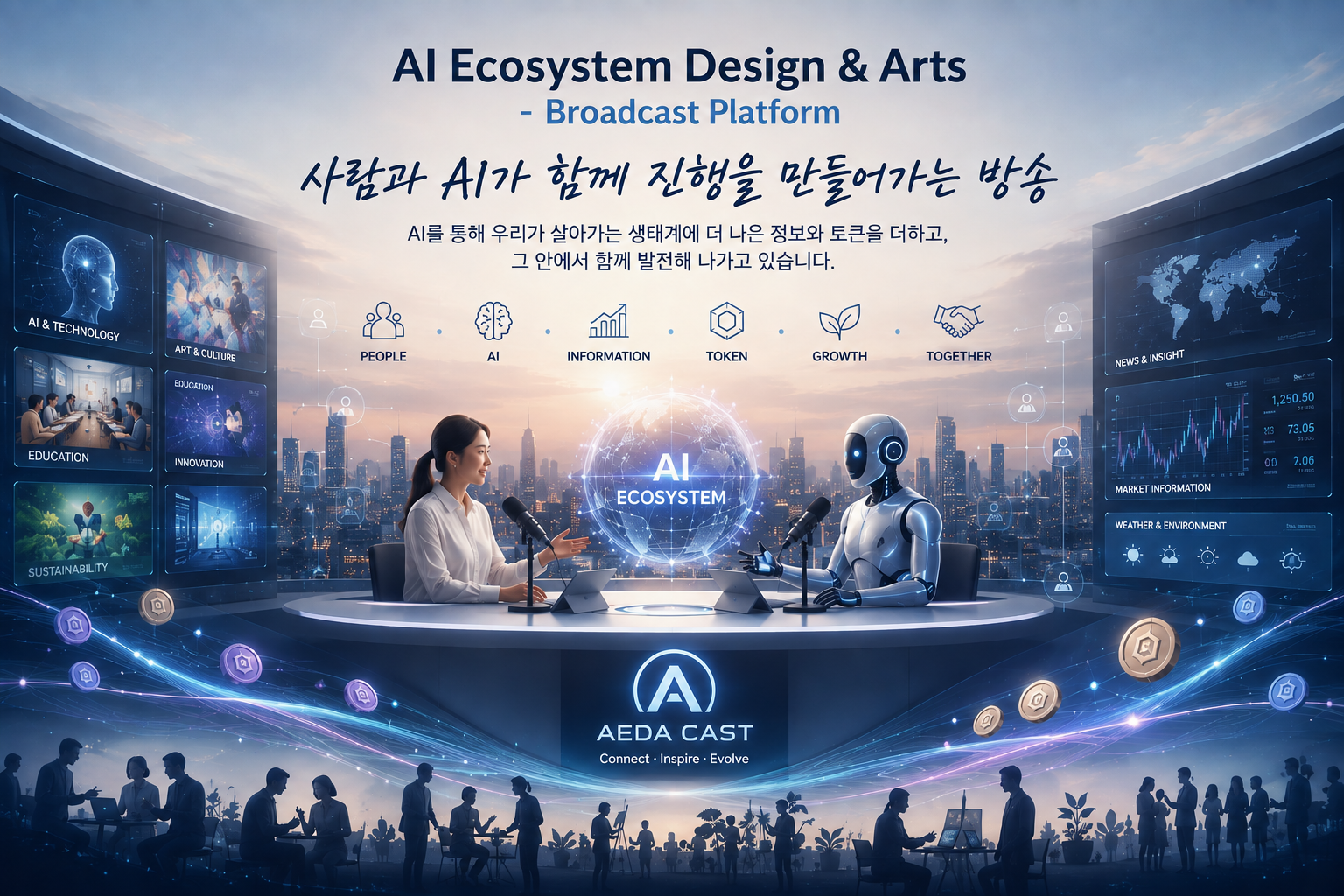 AI Ecosystem Design & Arts — Broadcast Platform. 사람과 AI가 함께 진행을 만들어가는 방송.